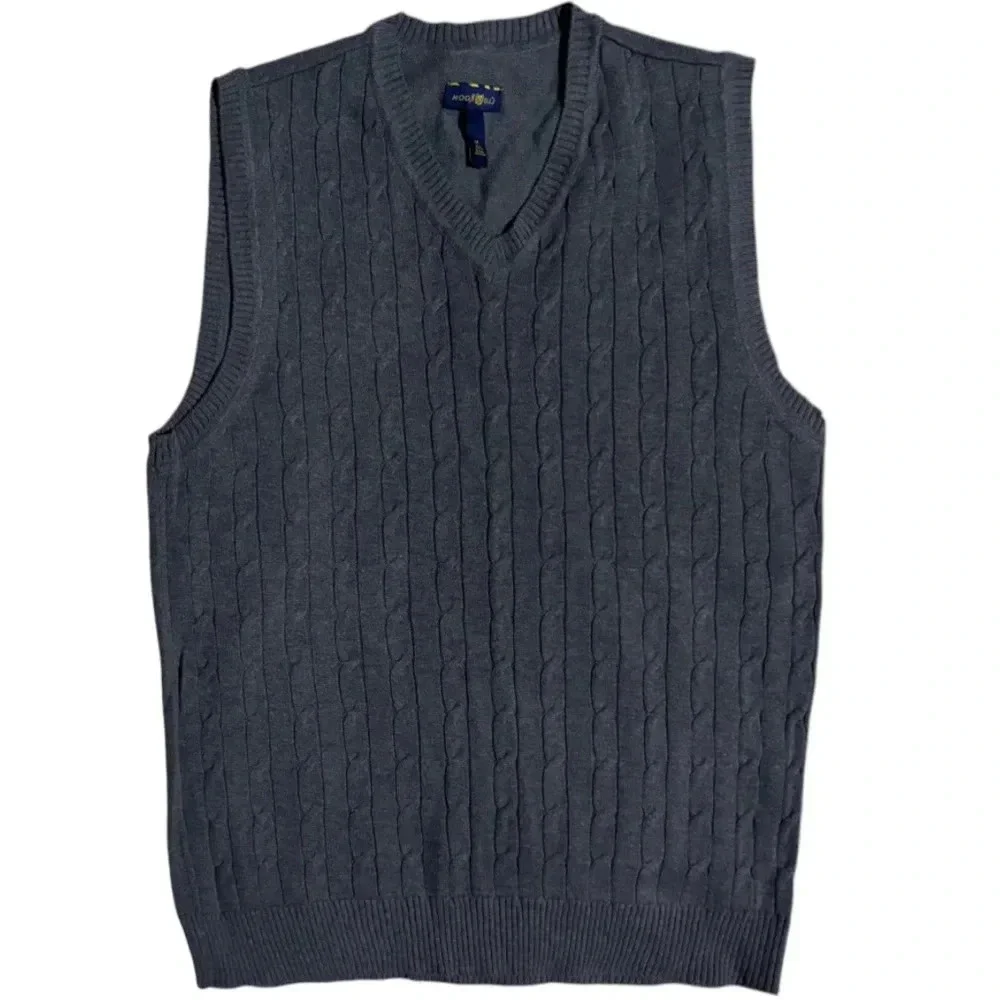 CLUB ROOM Men’s Cable Knit V-Neck Sweater Vest